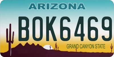AZ license plate BOK6469