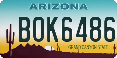 AZ license plate BOK6486
