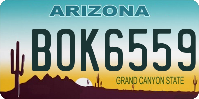 AZ license plate BOK6559