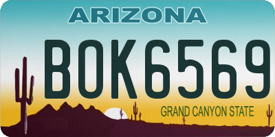 AZ license plate BOK6569