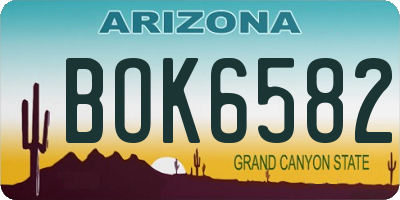 AZ license plate BOK6582