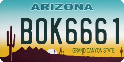 AZ license plate BOK6661