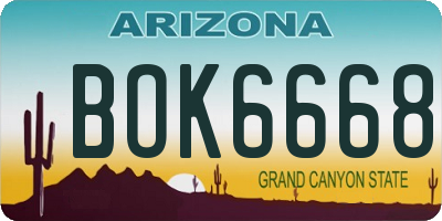 AZ license plate BOK6668