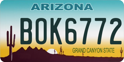AZ license plate BOK6772