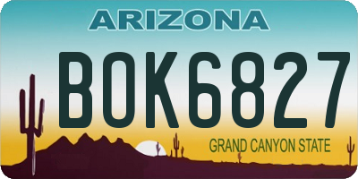 AZ license plate BOK6827