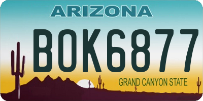 AZ license plate BOK6877