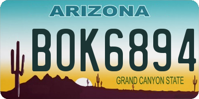 AZ license plate BOK6894