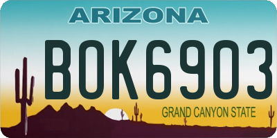 AZ license plate BOK6903