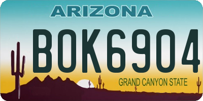 AZ license plate BOK6904