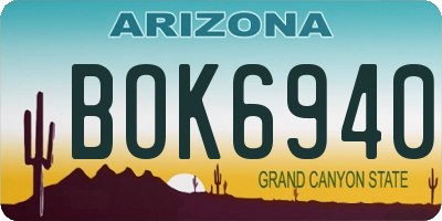 AZ license plate BOK6940