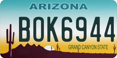 AZ license plate BOK6944