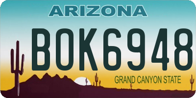 AZ license plate BOK6948
