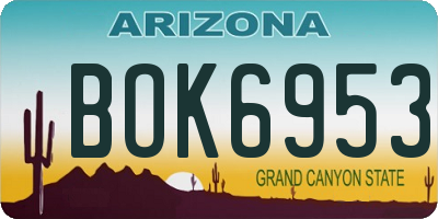 AZ license plate BOK6953
