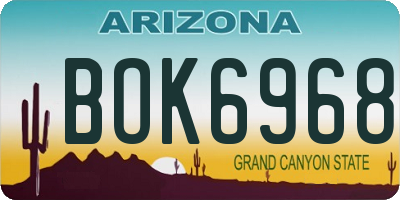 AZ license plate BOK6968