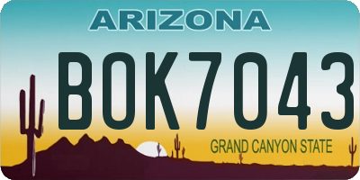 AZ license plate BOK7043