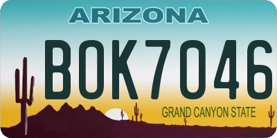 AZ license plate BOK7046