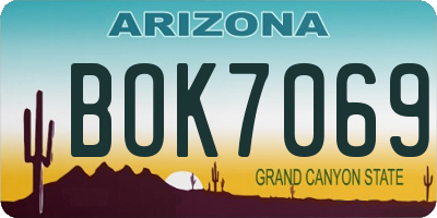 AZ license plate BOK7069