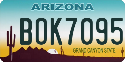 AZ license plate BOK7095