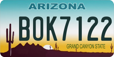 AZ license plate BOK7122