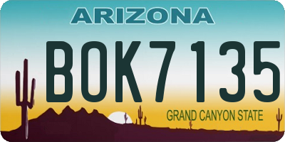 AZ license plate BOK7135