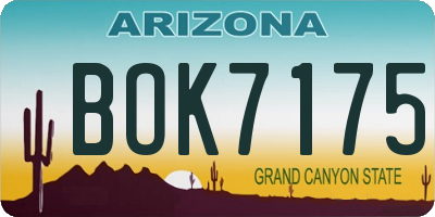 AZ license plate BOK7175