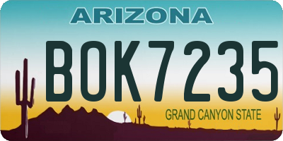 AZ license plate BOK7235