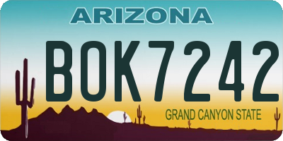 AZ license plate BOK7242