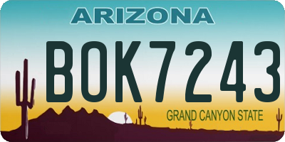 AZ license plate BOK7243