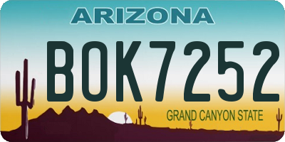 AZ license plate BOK7252