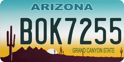 AZ license plate BOK7255