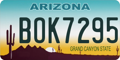 AZ license plate BOK7295