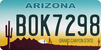 AZ license plate BOK7298