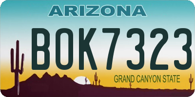 AZ license plate BOK7323