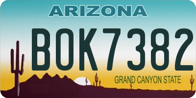 AZ license plate BOK7382