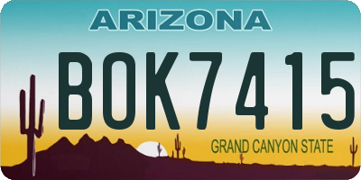 AZ license plate BOK7415