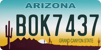 AZ license plate BOK7437