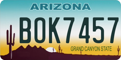 AZ license plate BOK7457