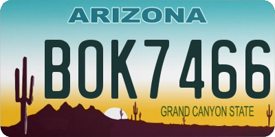 AZ license plate BOK7466