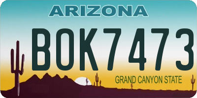 AZ license plate BOK7473