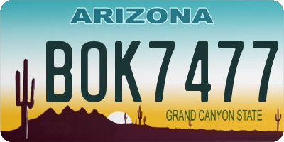 AZ license plate BOK7477