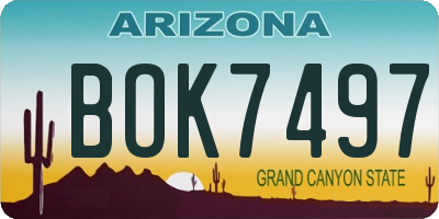 AZ license plate BOK7497