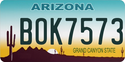 AZ license plate BOK7573