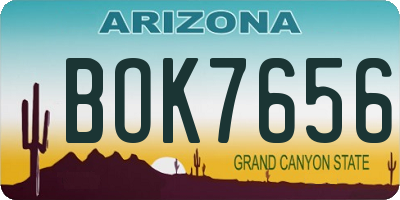 AZ license plate BOK7656