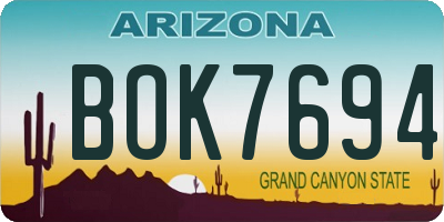 AZ license plate BOK7694