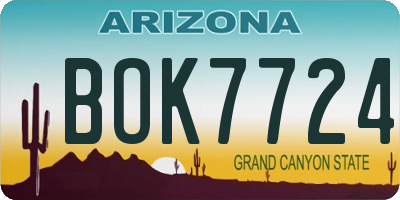 AZ license plate BOK7724