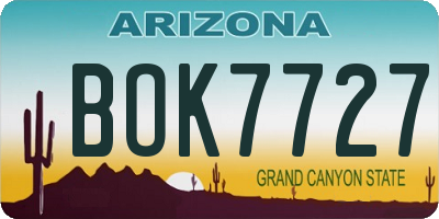 AZ license plate BOK7727