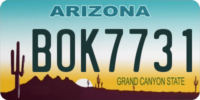 AZ license plate BOK7731