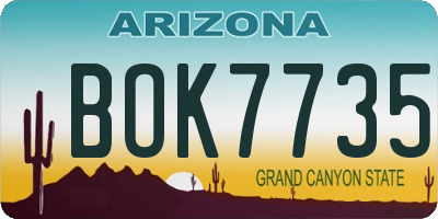 AZ license plate BOK7735