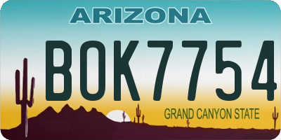 AZ license plate BOK7754
