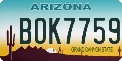 AZ license plate BOK7759